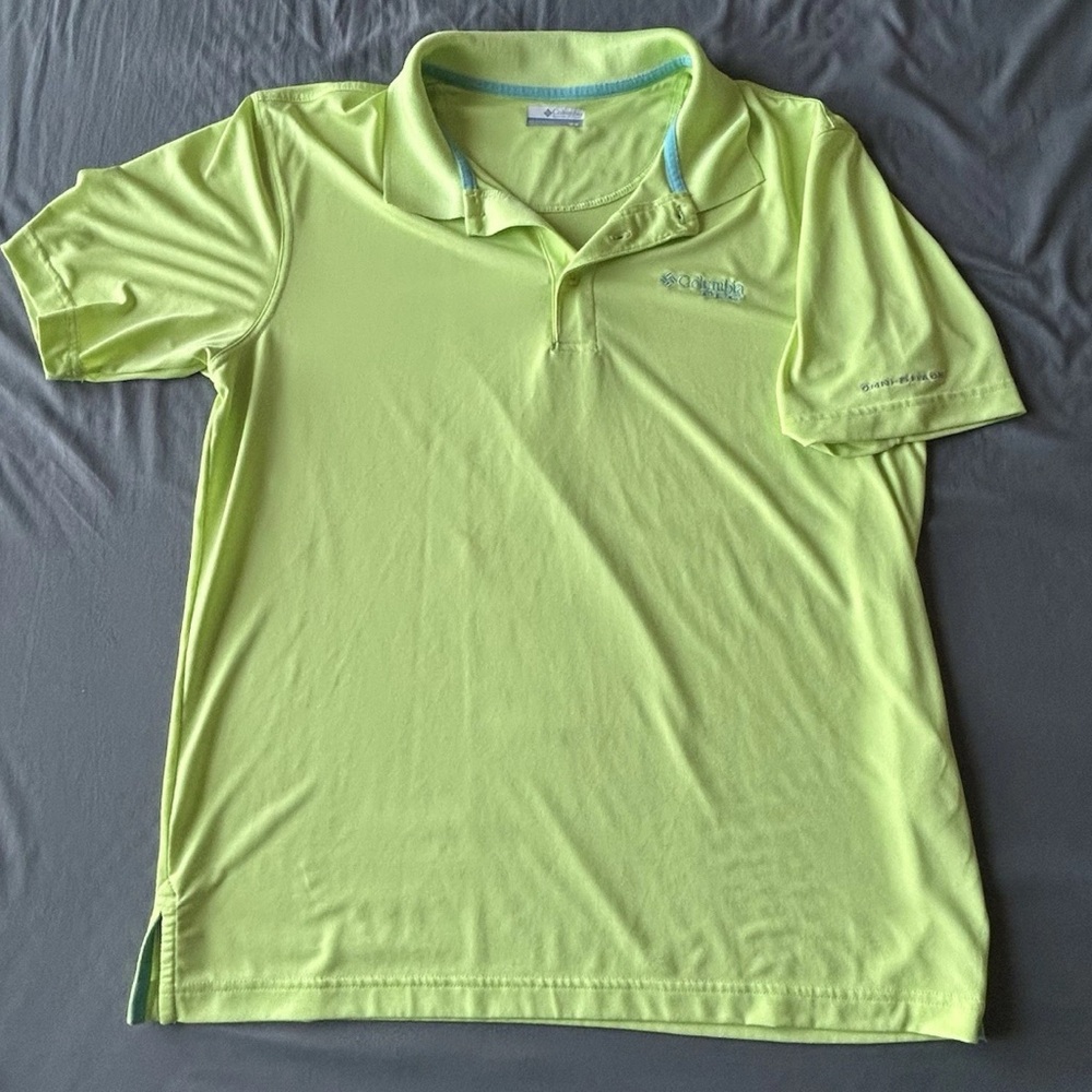 Columbia PFG Omni-Wick Men’s Medium Light Green Polo Shirt